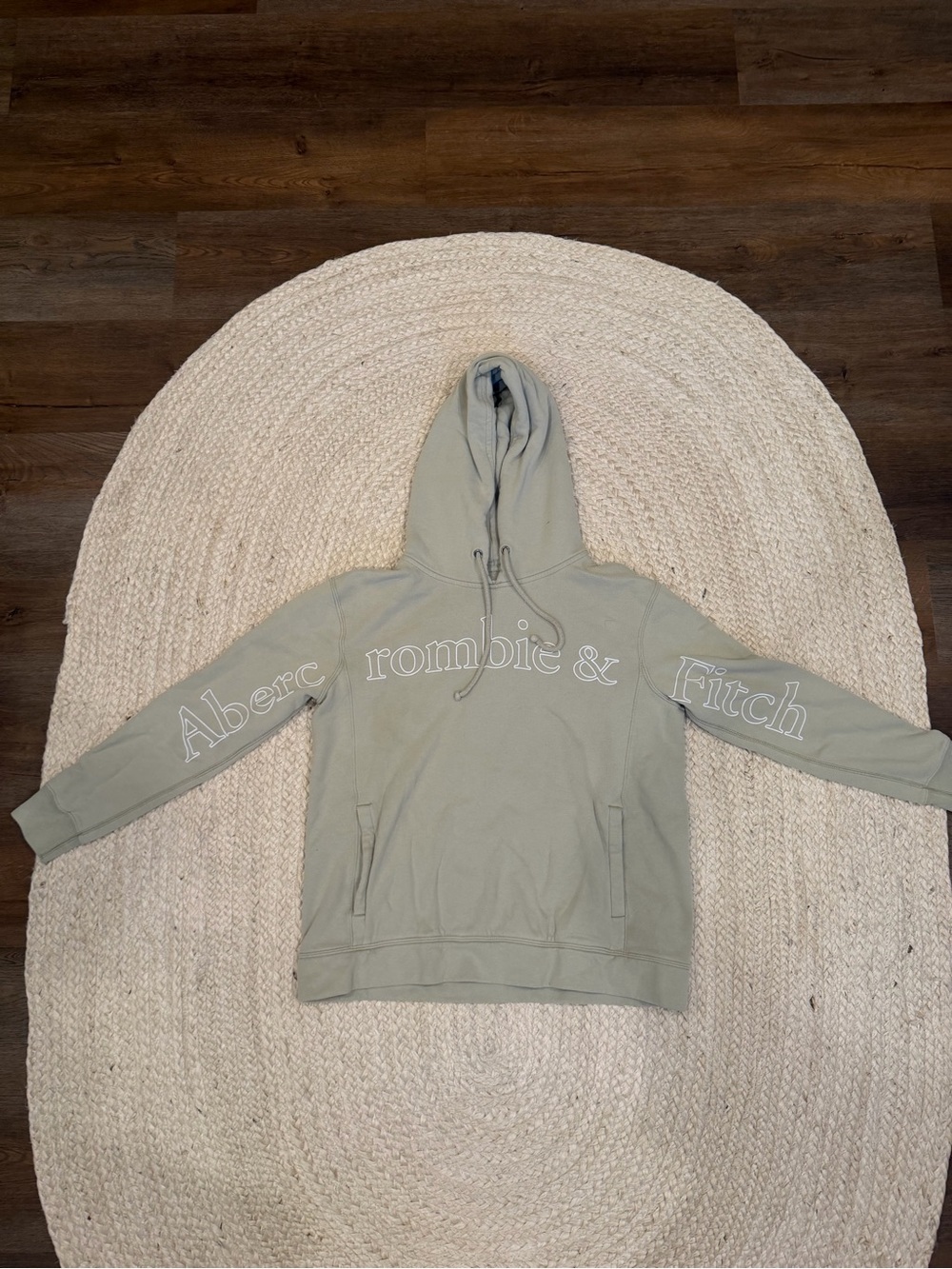 Abercrombie & Fitch Sage Green Logo Pullover Hoodie